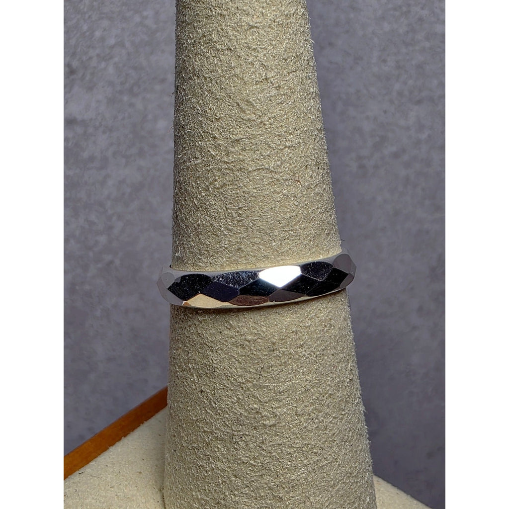 S7 Diamond Cut Solid 925 Sterling Silver Ring Engraved Forever Love