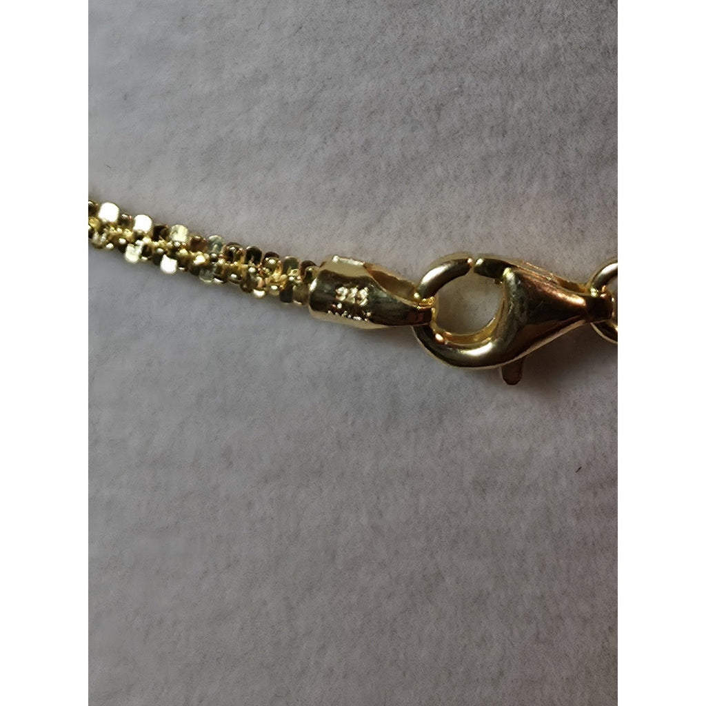 24" 2.4mm Twisted Rock Chain Gold over 925 Sterling Silver Italy
