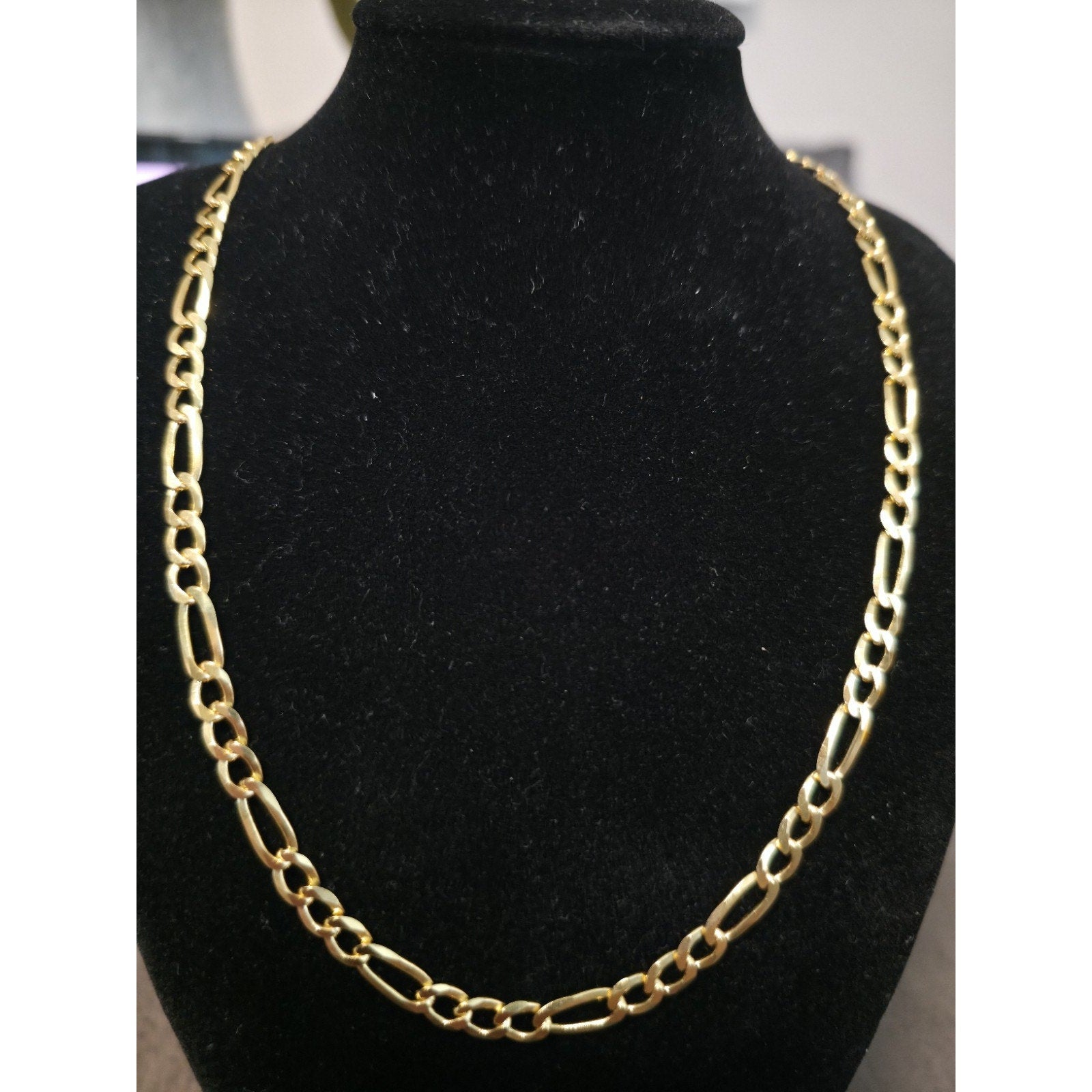 24" 5.1mm Gold over 925 Silver Figaro Chain 17.55g