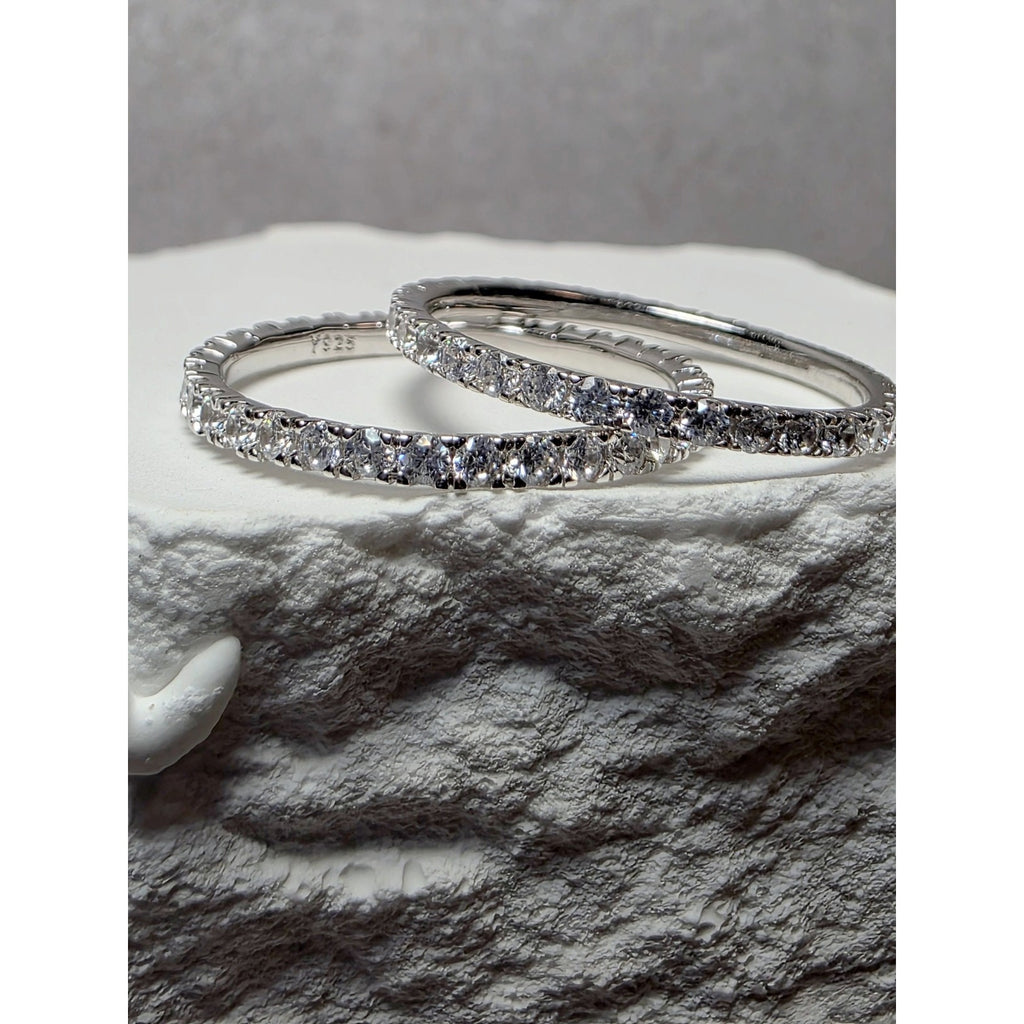 S7 Moissanite Eternity Band 925 Sterling Silver