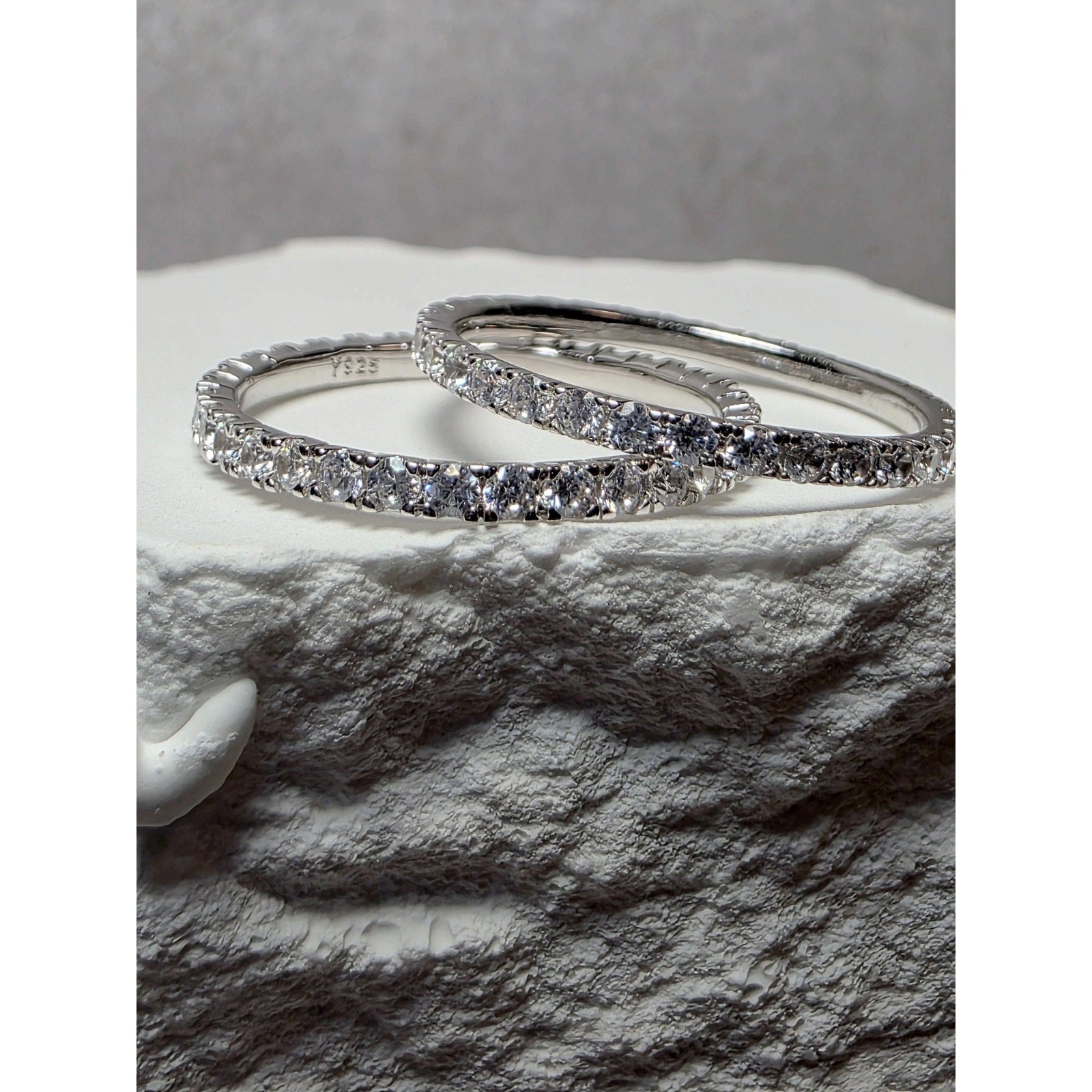 S7 Moissanite Eternity Band 925 Sterling Silver