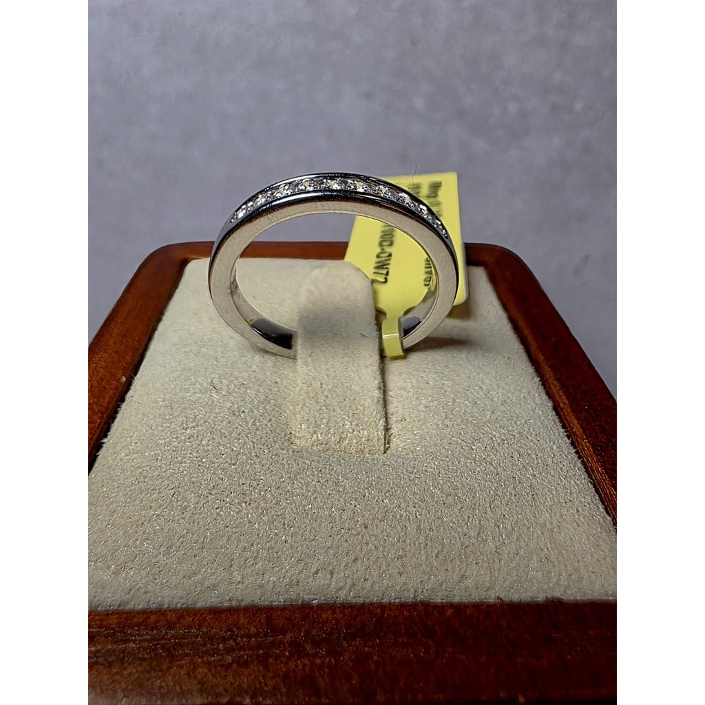 S7 0.25ctw Diamond Half Eternity Ring 925 Sterling Silver Lab Created