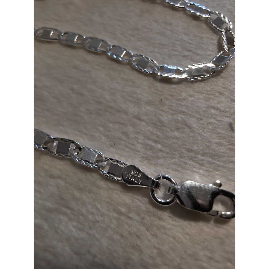 8" 3.0mm Mariner Bracelet Diamond Cut 925 Sterling Silver