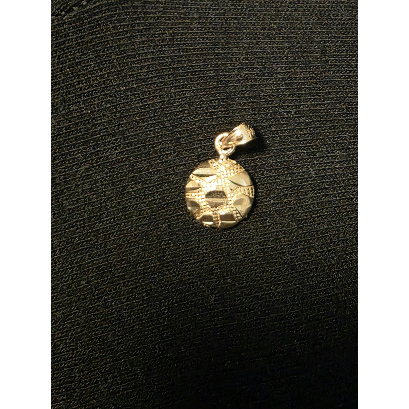 10k Gold Nugget Pendant w/ 30" Gold Plated Silver Popcorn Chain
