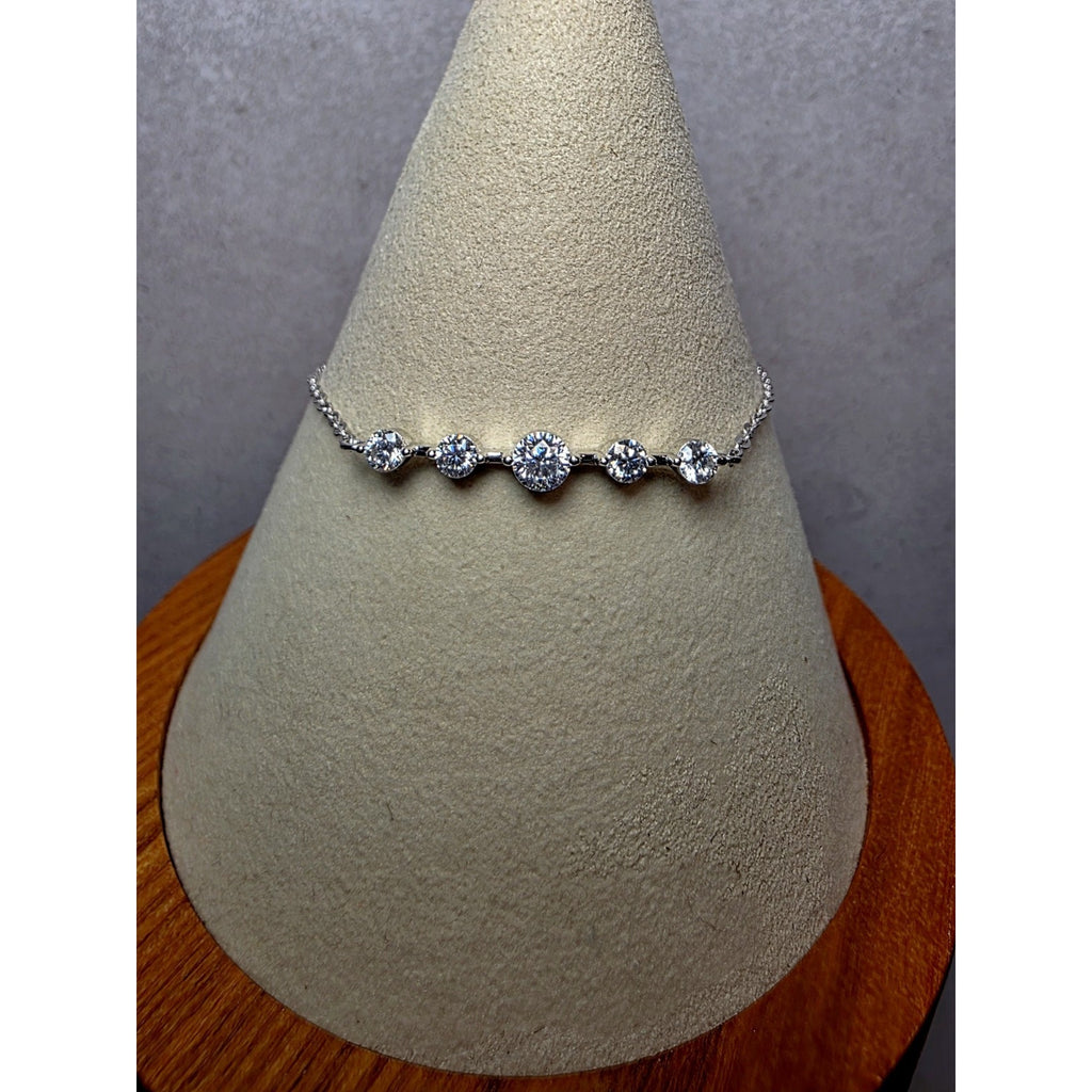 6.5-8.5" 4mm 0.3ctw VVSD Moissanite Braclet 925 Sterling Silver