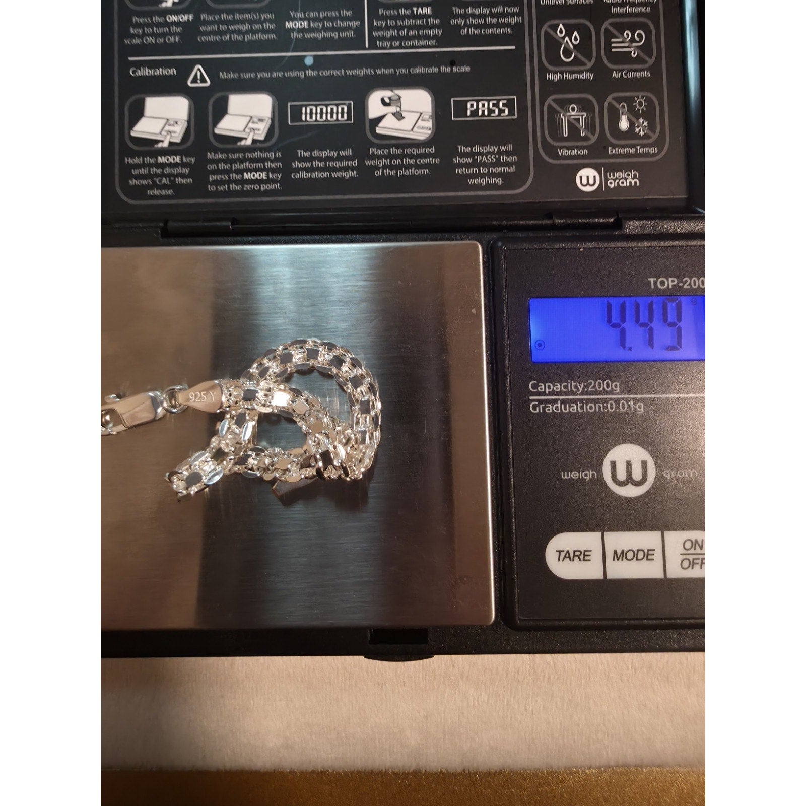 7.5" 5.1mm 7.13g Bizmark Bracelet 925 Sterling Silver