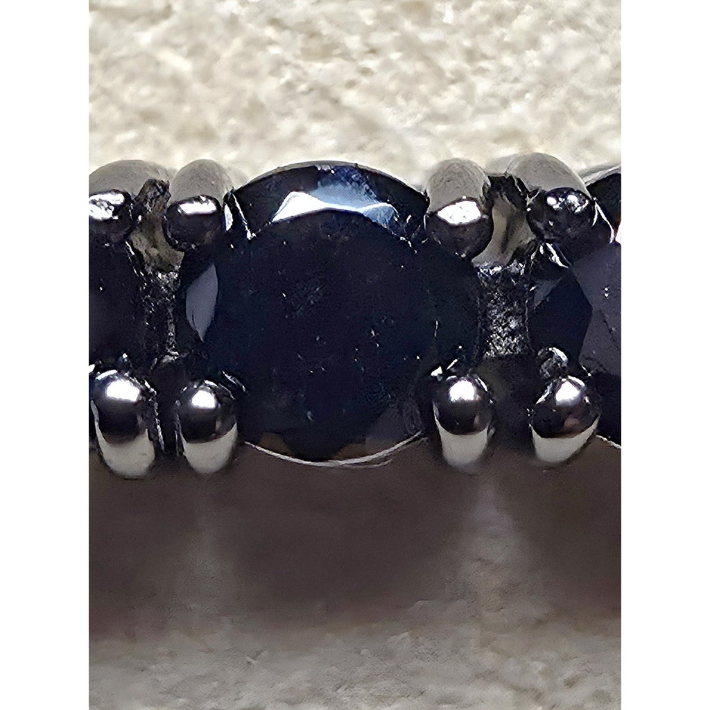 7" 3.3mm Blacked Out Onyx CZ Tennis Bracelet 925 Sterling Silver