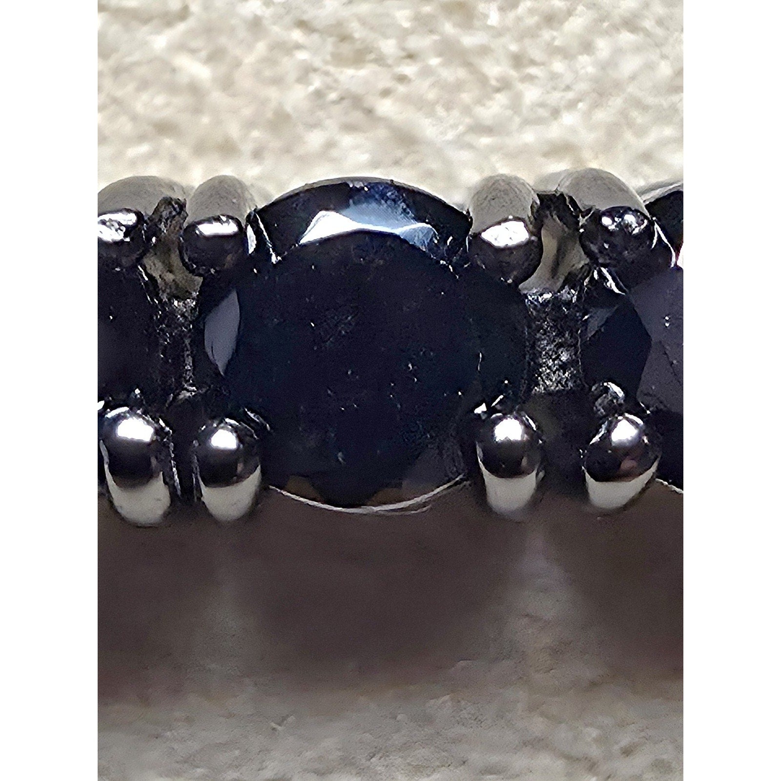 7" 3.3mm Blacked Out Onyx CZ Tennis Bracelet 925 Sterling Silver