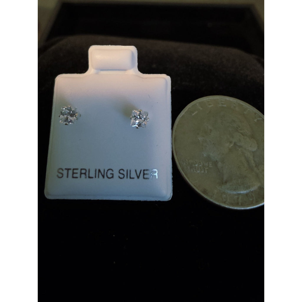 3.5mm 925 Silver Square Stud Moissanite Earrings