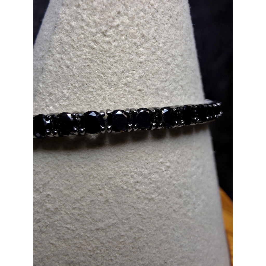 7" 3.3mm Blacked Out Onyx CZ Tennis Bracelet 925 Sterling Silver