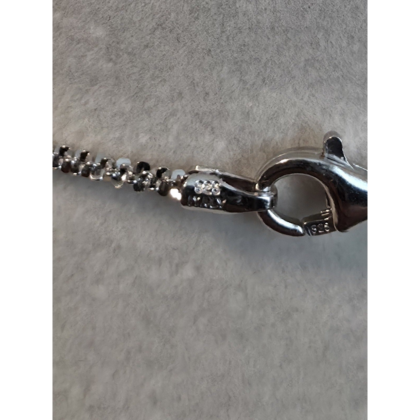 22" Twisted Rock w/Hamsa Moissanite Pendant 1.6mm 925 Silver