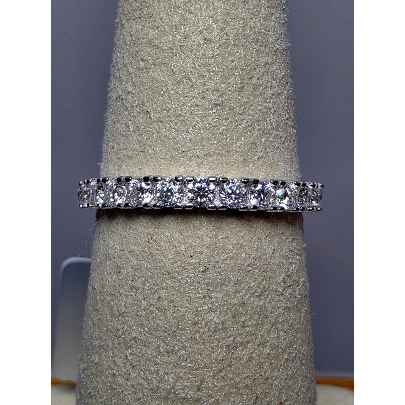 S6 1.01ctw Moissanite Eternity Band 925 Sterling Silver