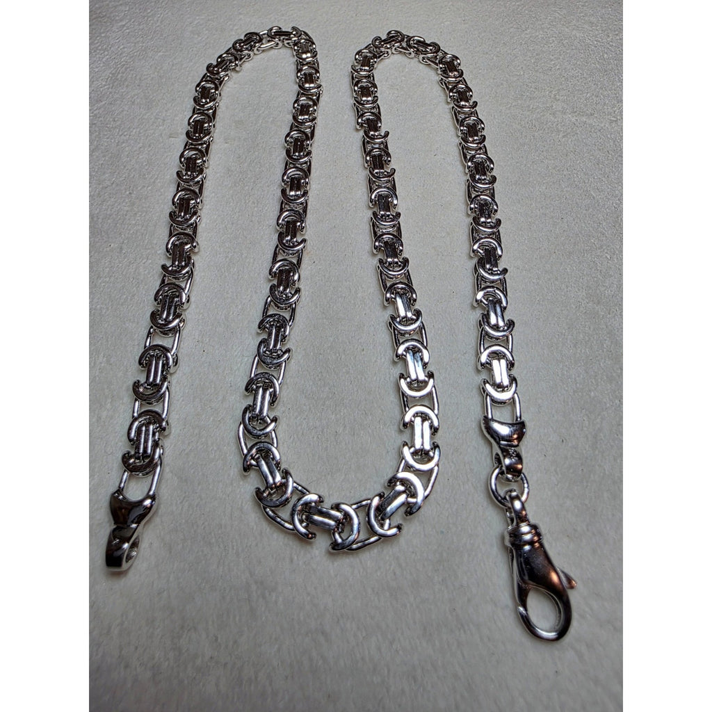20" 6.1mm 42g Flat Byzantine Chain Solid 925 Sterling Silver