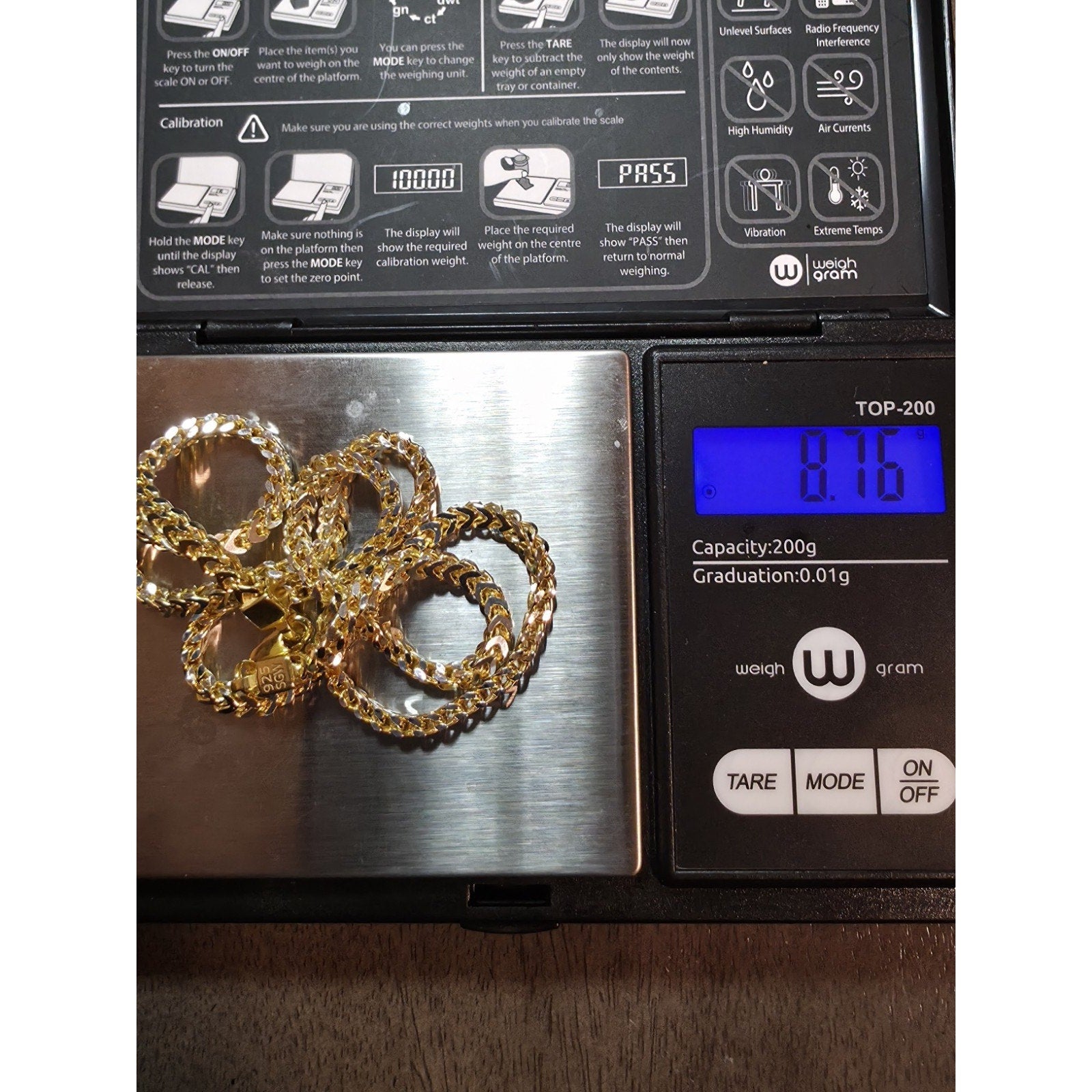18" Franco 3.0mm Chain Gold Over 925 Sterling Silver 8.76g