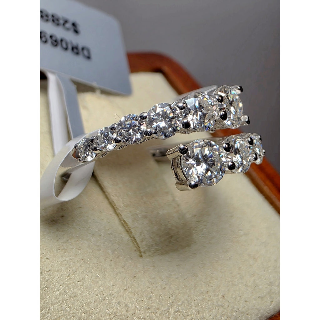 S6 1.49ctw Moissanite Open Ring 925 Sterling Silver w/Solid Back