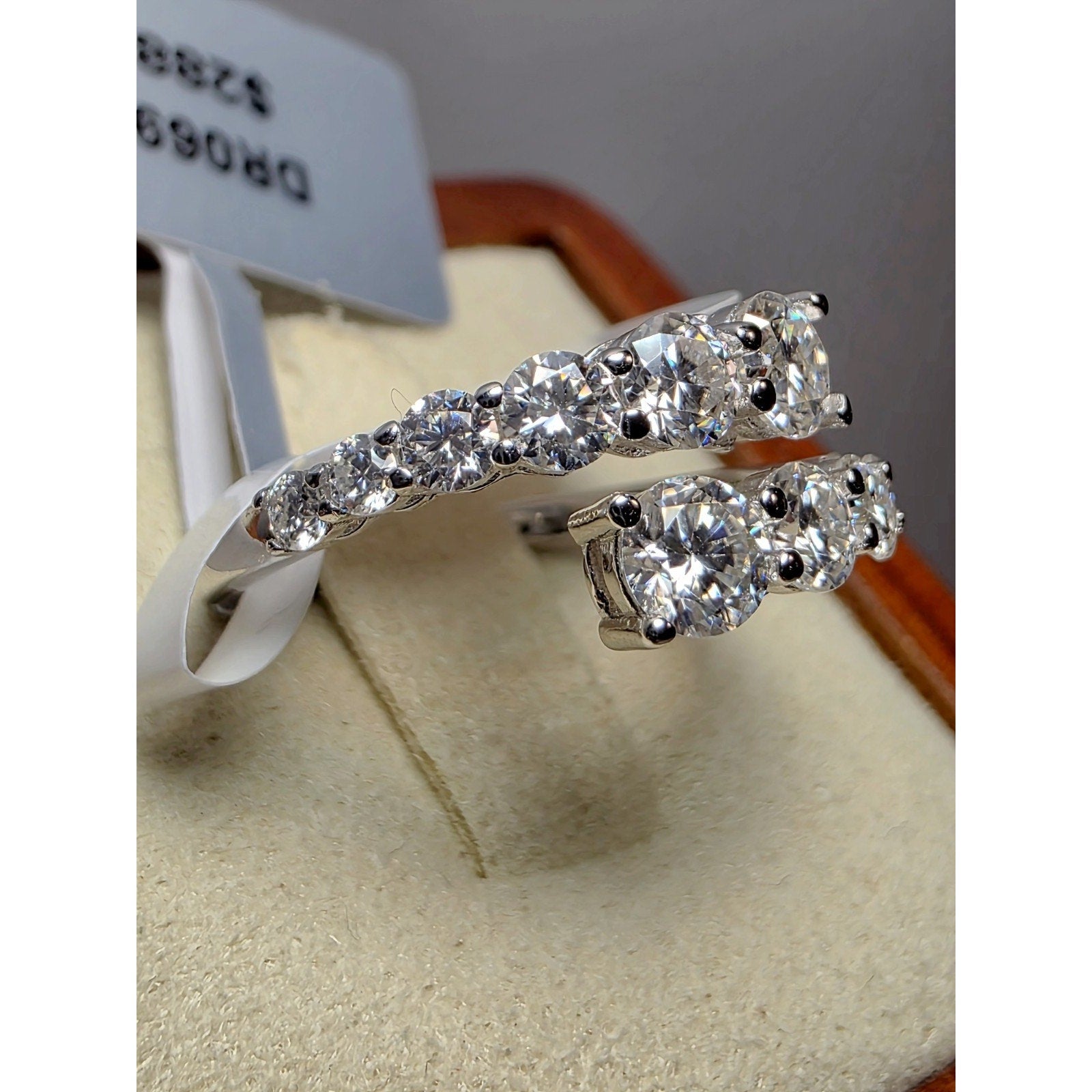 S6 1.49ctw Moissanite Open Ring 925 Sterling Silver w/Solid Back