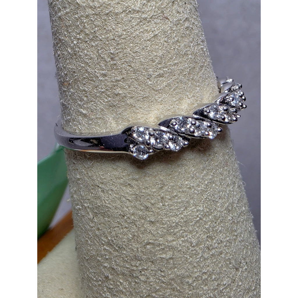 S7 Diamond Half Eternity Band 925 Sterling Silver Lab Created