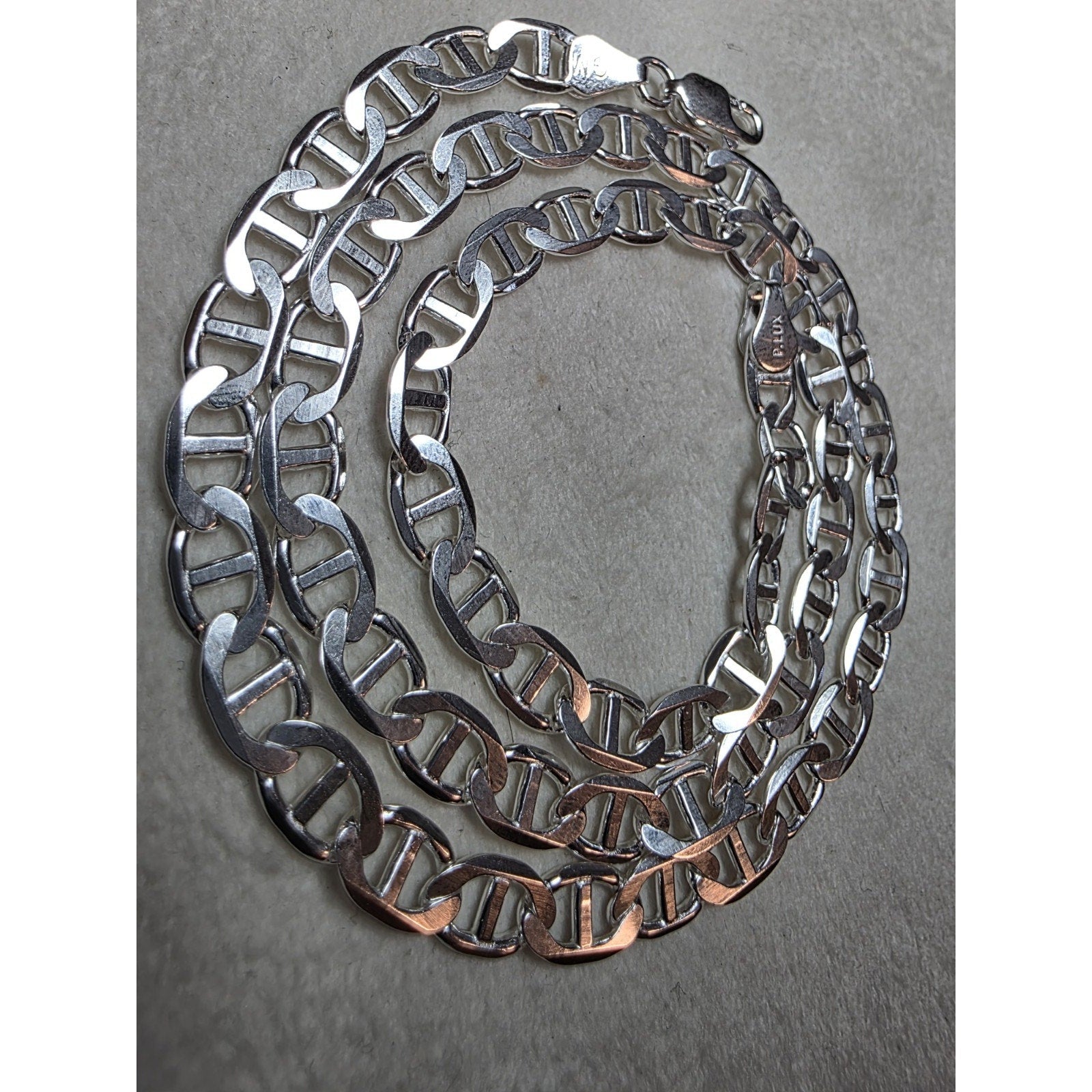 18" 5.5mm 15g Flat Mariner Chain Solid 925 Solid Silver