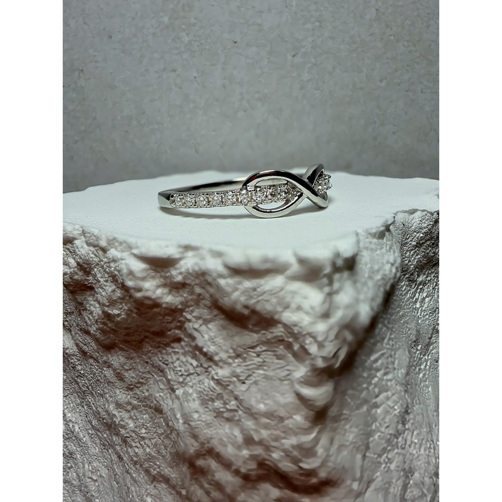 S7 0.14ctw Moissanite Half Infinity Band 925 Sterling Silver