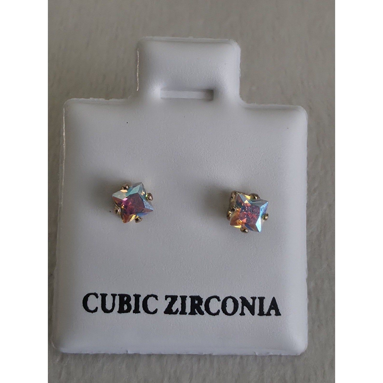 3.6mm Multicolor Cubic Zirconia Stud Earrings w/ Butterfly Back
