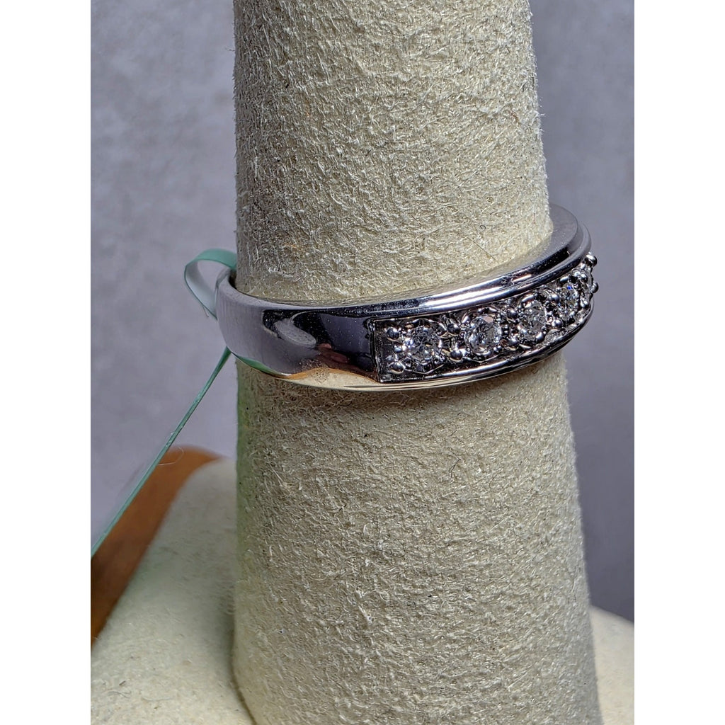 S7 0.25ctw Diamond Half Eternity Ring 925 Sterling Silver Lab Created