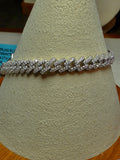 7.5" 6mm Pavé Moissanite Miami Cuban Bracelet Box Clasp 925 Silver 12.19g